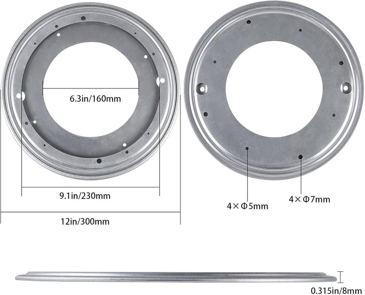 HSTECH 30,5 cm Lazy Susan, 362,9 kg drehbare Lagerplatte, robust für drehbaren Tisch, Bücherkoffer,