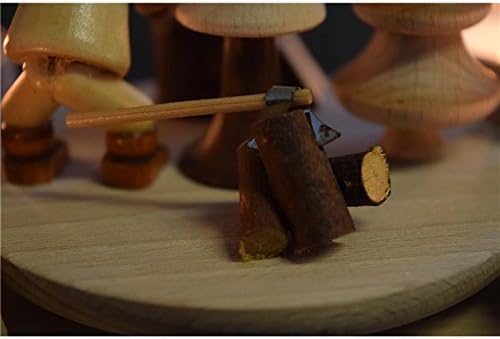 Dekohelden24 Tisch-Pyramide aus Buchenholz Waldarbeiter mit Säge, ca. 24 cm, Waldarbeiter mit Säge