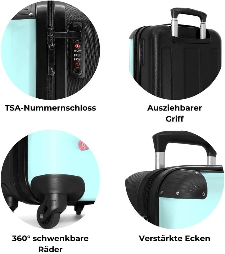 NoBoringSuitcases.com® Koffer Handgepäck Trolley Rollkoffer Kleine Reisekoffer mit 4 Rollen - Ente -