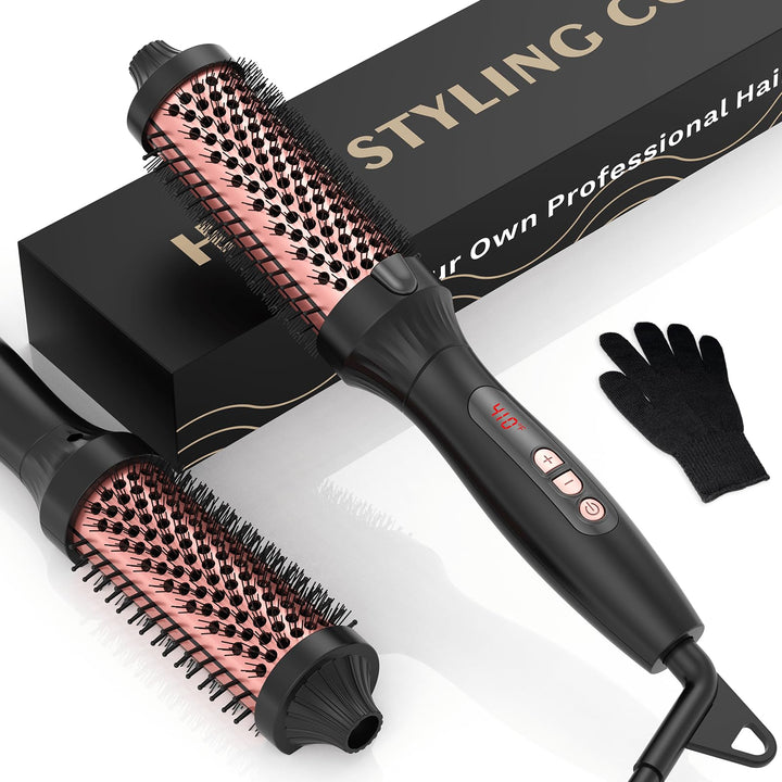 UKLISS Thermobürste 38mm, Thermal Brush 3 in 1, Pro Ionische Thermo Rundbürste mit LCD-Anzeige 120-2