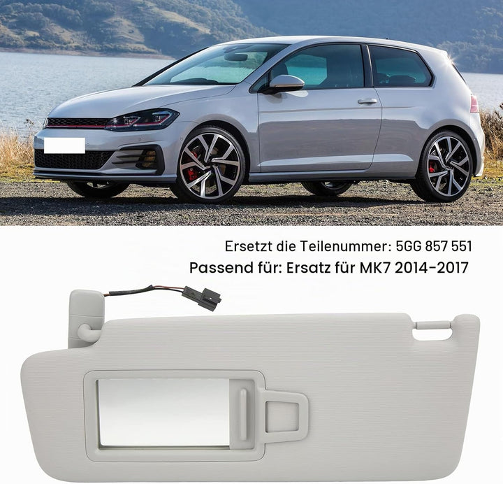 CHICIRIS Graue Linke Sonnenblende auf der Fahrerseite 5GG 857 551 Autoinnenraumzubehör Ersatz ABS+Ge