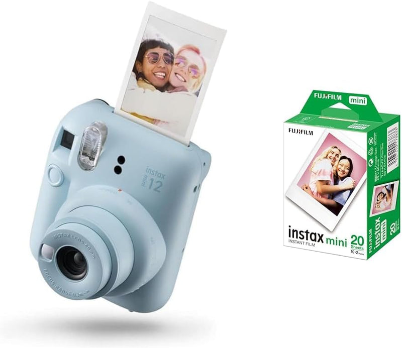 INSTAX Mini 12 Sofortbildkamera Pastel-Blue + Mini Film Standard (20/PK) Pastel-Blue mit Instant Fil