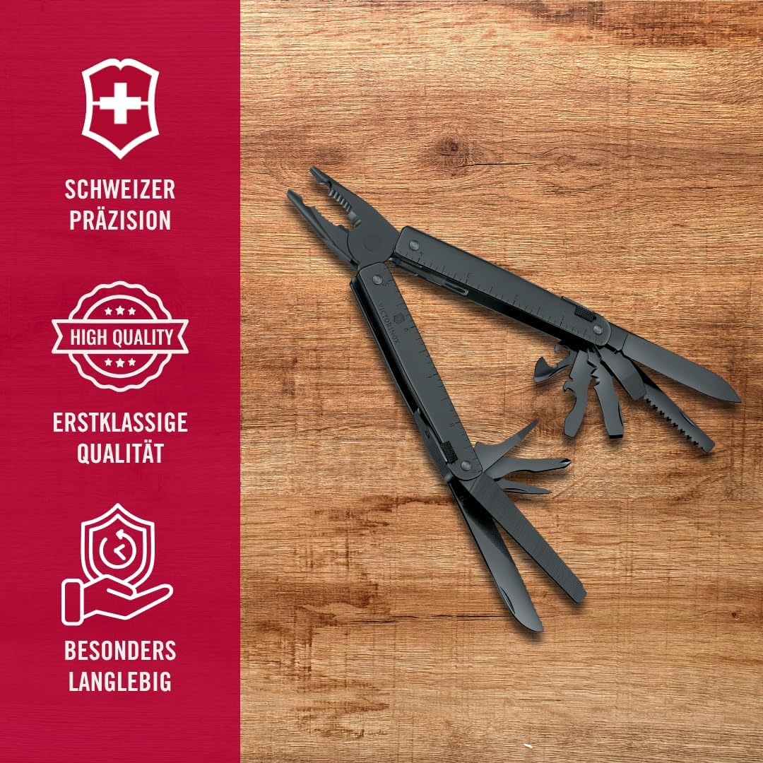 Victorinox Multifunktionstool, Swiss Tool BS mit Nylon-Gürteletui, Taschen Werkzeug, 27 Funktionen,