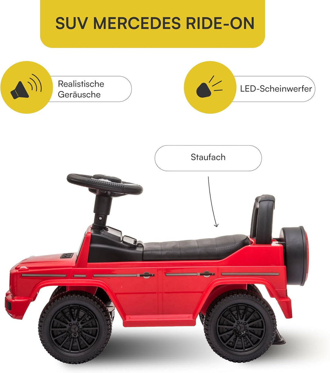 SUV Mercedes Ride-On Schiebeauto für Kinder von 1-4 Jahren, realistische Geräusche, rutschfeste Räde
