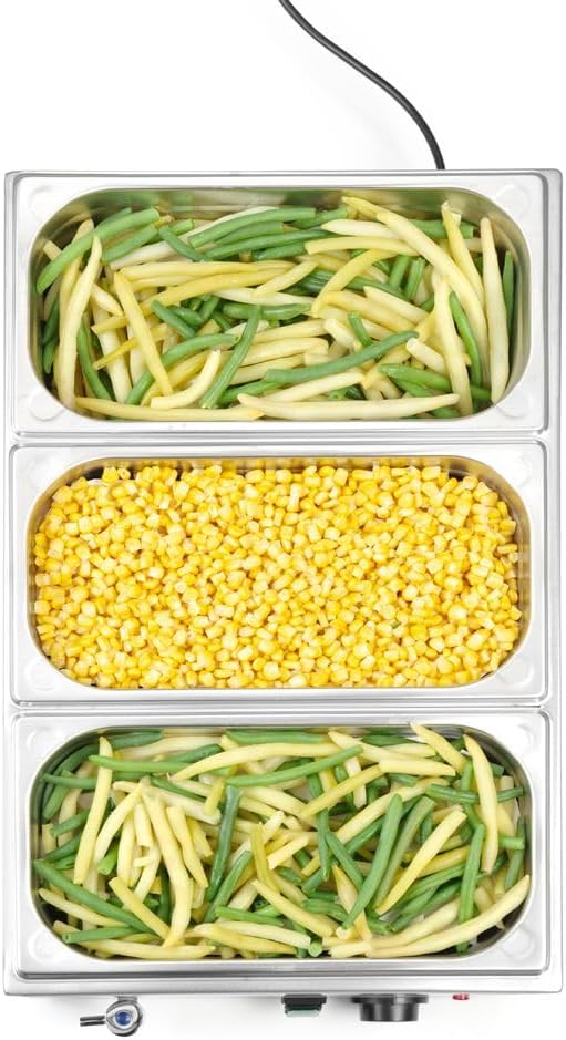HENDI Bain-Marie, Kitchen Line, mit Ablasshahn, Speisenwärmer, Buffetwärmer, Dauertemperatur stufenl