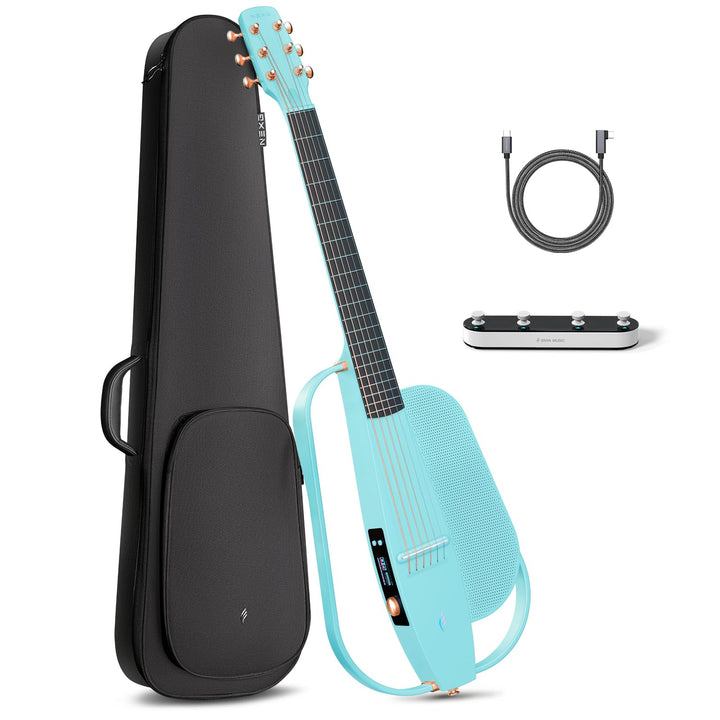 Enya NEXG 2 Basic-Gitarre – Blaue 38" Carbonfaser Akustik Elektro Smart Aduio Gitarre mit 80W Lautsp