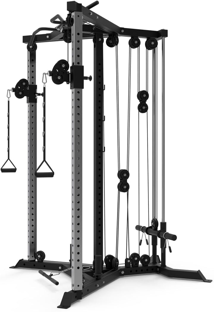 Train Hard® Erweiterbare Station Kabelzug Trainer Latzugstation Kraftstation Cross Over mit Klimmzug