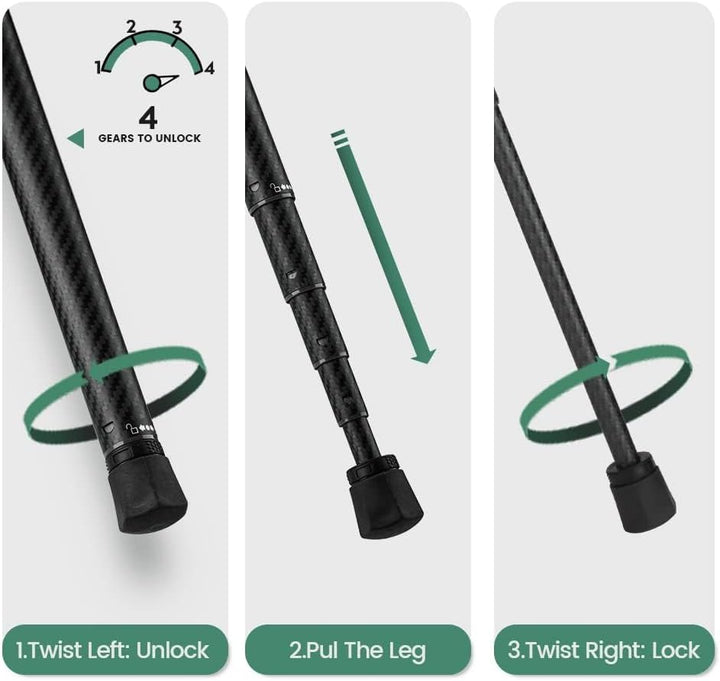 Fotopro Kohlefaser-Stativ für Kamera, 0,9 kg, Ultraleicht, 157,5 cm, Reisekamerastativ, max. Belastu