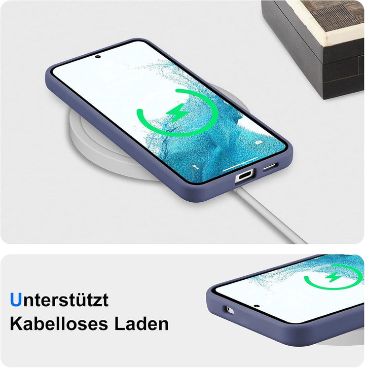 Handyhülle für Samsung Galaxy S22 Hülle [Material-Upgrade] Soft Silicone Case mit Mikrofaserfutter R