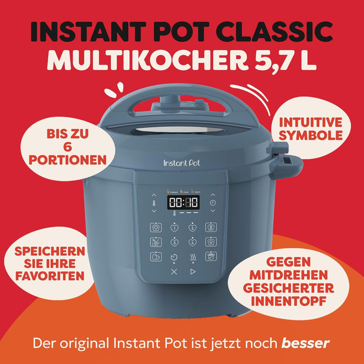 Instant Pot Multikocher, 5.7L 7-in-1 Smart Cooker - Schnellkochtopf, Schongarer, Reiskocher, Sautier