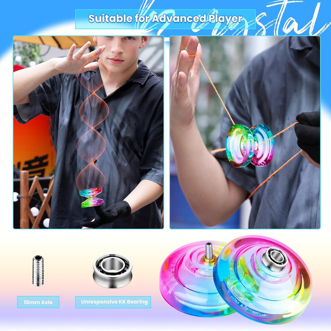 MAGICYOYO K2 Responsive Yoyo für Kinder, Dual Purpose JoJo für Anfänger, Kristall JoJo with Replacem