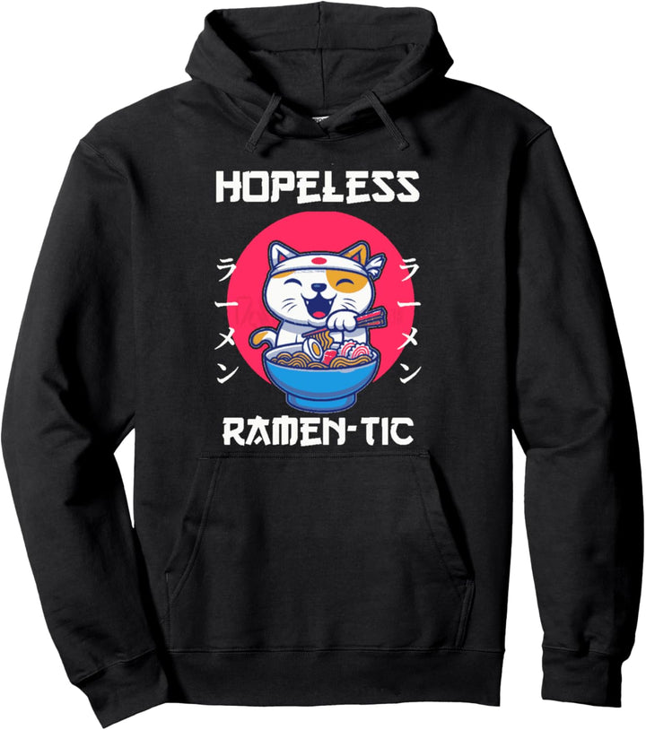 Kawaii Ramen Neko Shirt Japanische Nudel Anime Romantisch Pullover Hoodie