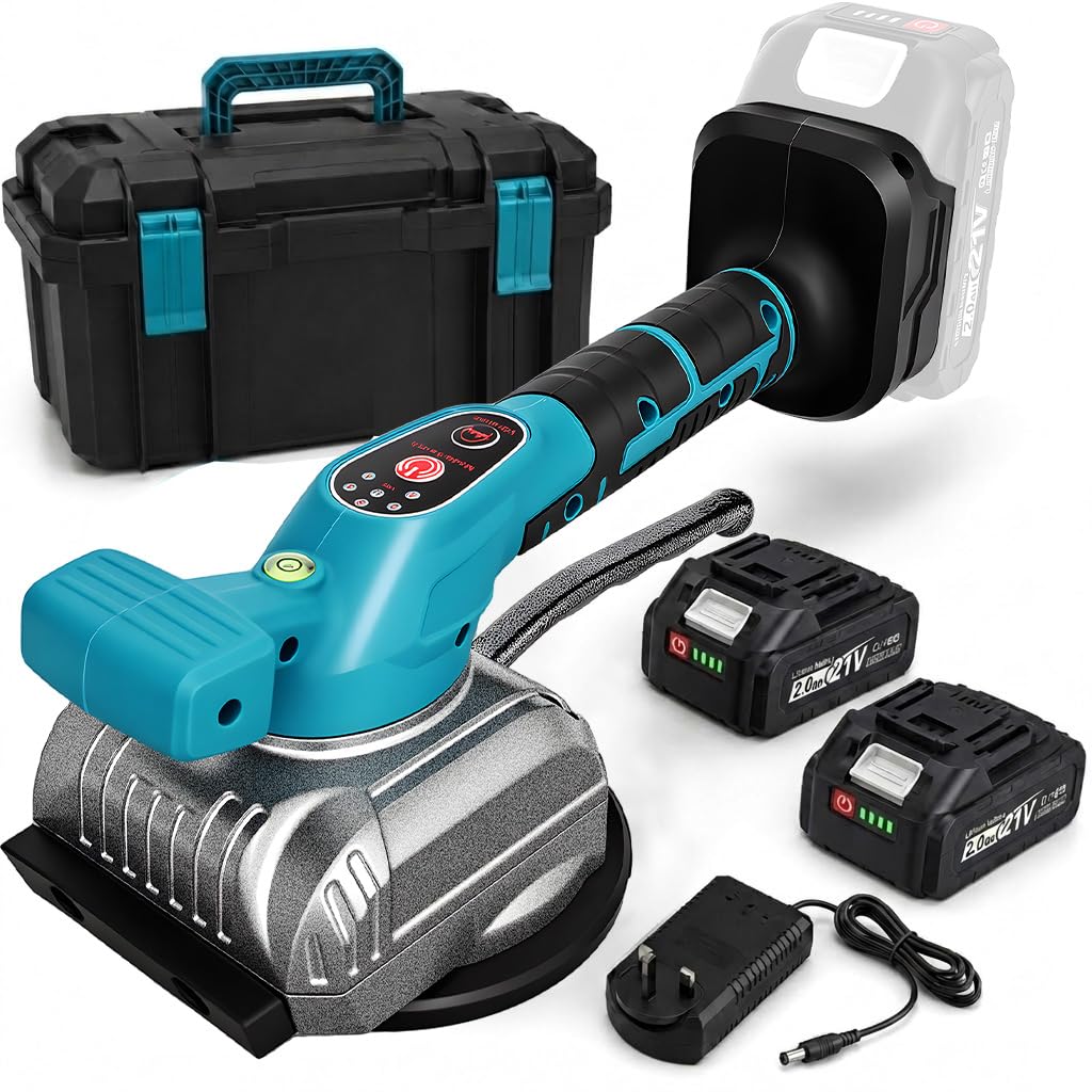 YEARTOP Akku-Fliesenrüttler für Makita 18V Akkus, Fliesenverlegemaschine mit 125mm Saugkopf &amp; 5 eins