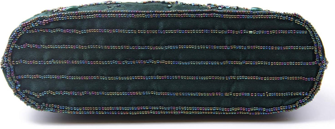 Jywmsc Damen Vintage Floral handgemachte Seed Bead Pailletten Clutch Geldbörse Hochzeit Abendtasche