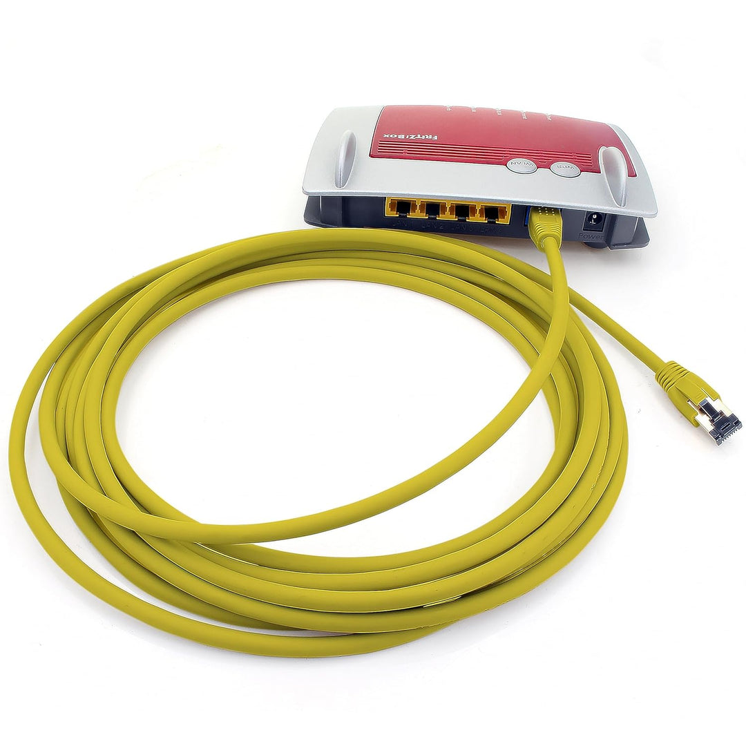 1aTTack.de 10m Cat 8 Netzwerkkabel CAT8 Kabel Gelb - 1 Stück Cat.8 Lan 2000 Mhz 40 Gbit s 40GBase-T