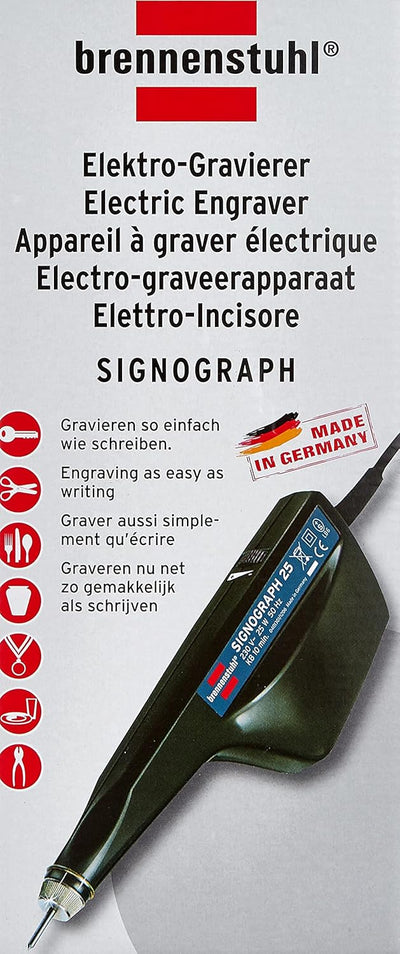 Brennenstuhl Signograph 25 Watt Diamant-Set (Graviergerät mit umfangreichem Zubehör, 1,8 m Kabel, Ma