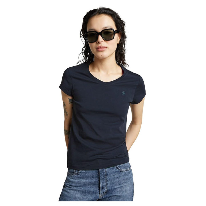 G-Star Damen Eyben Slim V-Neck Top 2.0 XXS Blau, XXS Blau