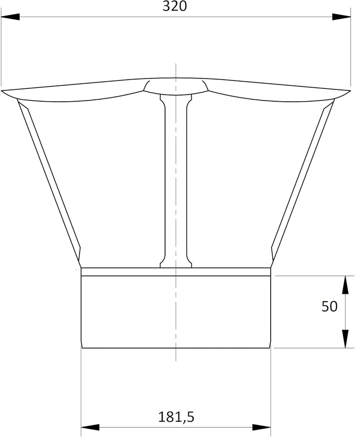 Fumio Regenhaube Kaminabdeckung Kaminrohr Regenhut Verzinkt für Ofenrohr (Ø 180mm), Ø 180mm