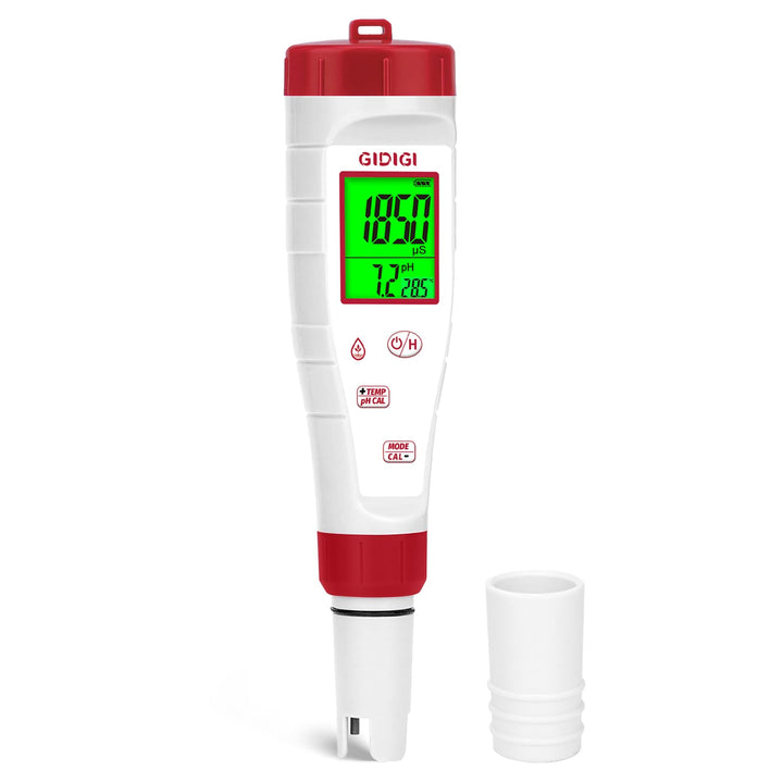 Digitales pH Messgerät für Wasser, TDS Tester für Trinkwasser, 4-in-1 pH TDS und EC Messgerät für Hy