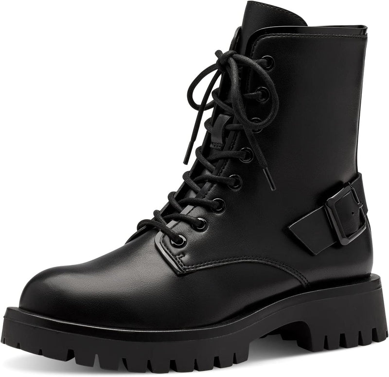 Tamaris Damen Combat Boots, Frauen Stiefeletten,TOUCHit-Fussbett 36 EU Schwarz, 36 EU Schwarz