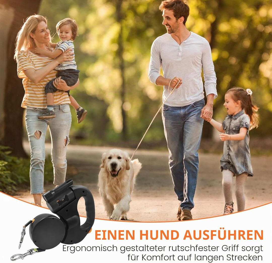 Rollleine Hundeleine, 3 Meter Doppelte Einziehbare Hundeleine Mit Bequemen Ergonomischer Griff, Ausz
