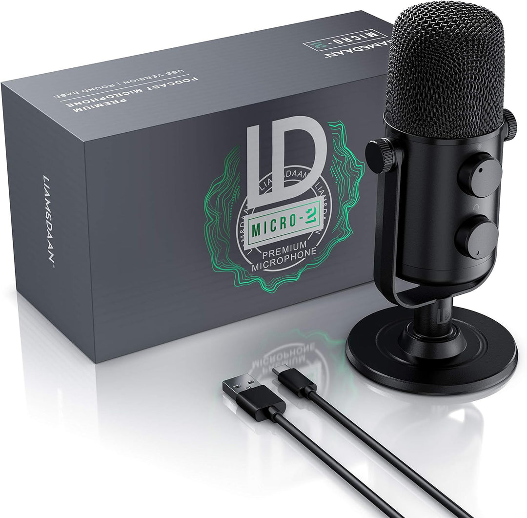 CSL - USB Mikrofon Nierencharakteristik Kondensator Computer PC Mikrofon mit Ständer, Popfilter, Tis