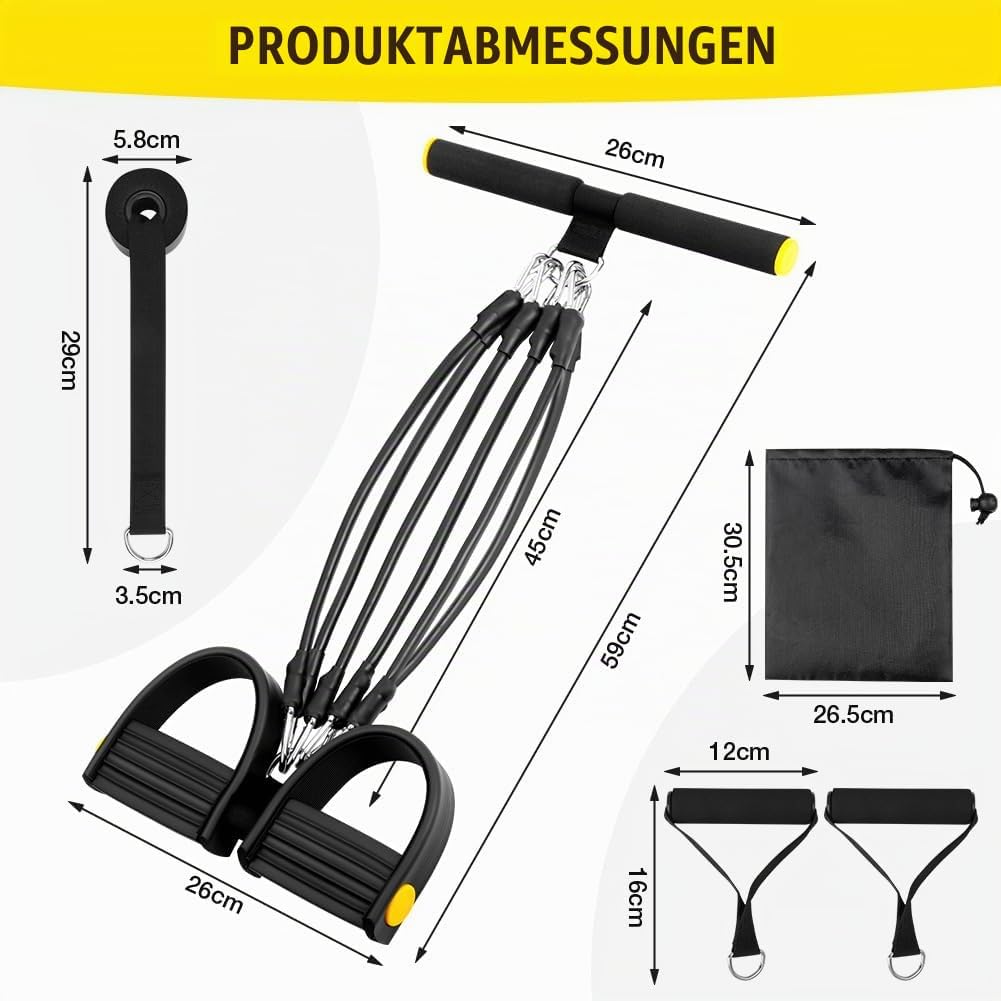 Flintronic Verstellbarer Chest Expander Fitness Widerstandsbänder mit 3 Strings o 5 Strings, Verstel