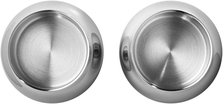Georg Jensen Teelichthalter, 2 Stück, aus spiegelnd poliertem Edelstahl, Cafu-Kollektion