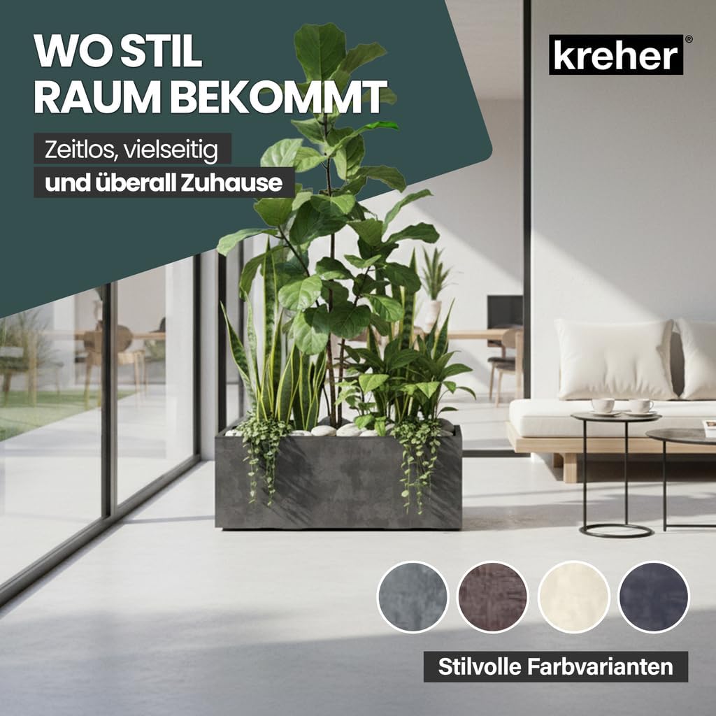 Kreher XL Pflanzkasten Millennium in verschiedenen Formaten und Farben. Tolle Naturstein Optik in Br