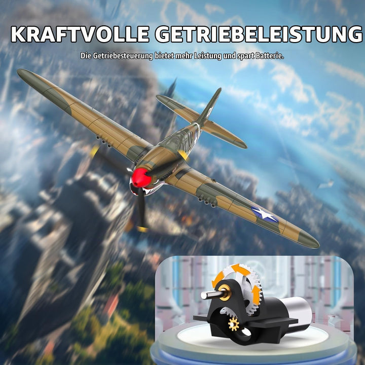 volantexrc 2,4 GHz 4-Kanal RC-Flugzeug RTF mit 2 Akkus, RC Plane 4CH Modellflugzeug für Einsteiger u
