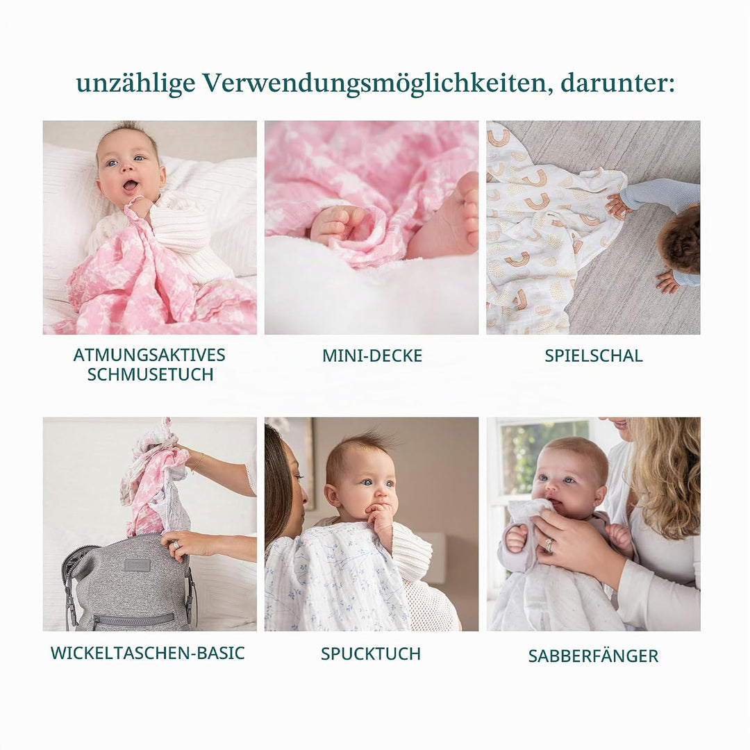 aden + anais™ musy Bio-Baumwoll-Musselin-Spucktücher Above The Clouds in 3er-Packung, Above The Clou