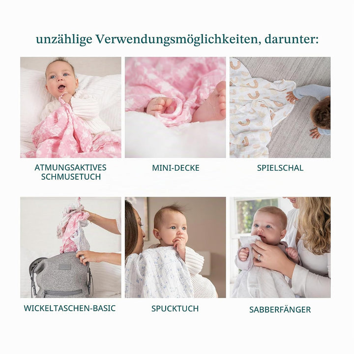 aden + anais™ musy Bio-Baumwoll-Musselin-Spucktücher Above The Clouds in 3er-Packung, Above The Clou