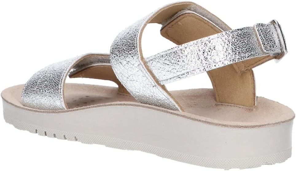 Geox Mädchen J Costarei Gi Sandals, 24 EU Silber