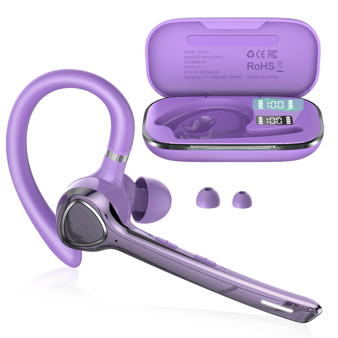 Bluetooth Headset, V5.4 Wireless Freisprech Telefon mit CVC 8.0 und ENC Dual Mikrofon, Bluetooth Ohr