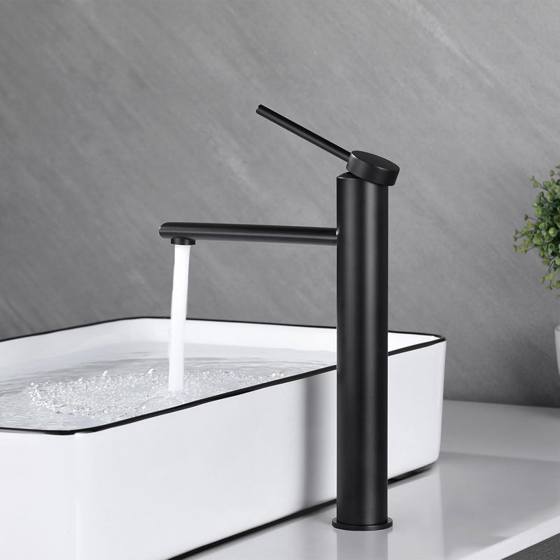 PHASAT Wasserhahn Bad Hoch Aufsatzwaschbecken Armatur, Mischbatterie Einhebelmischer Waschbecken Arm