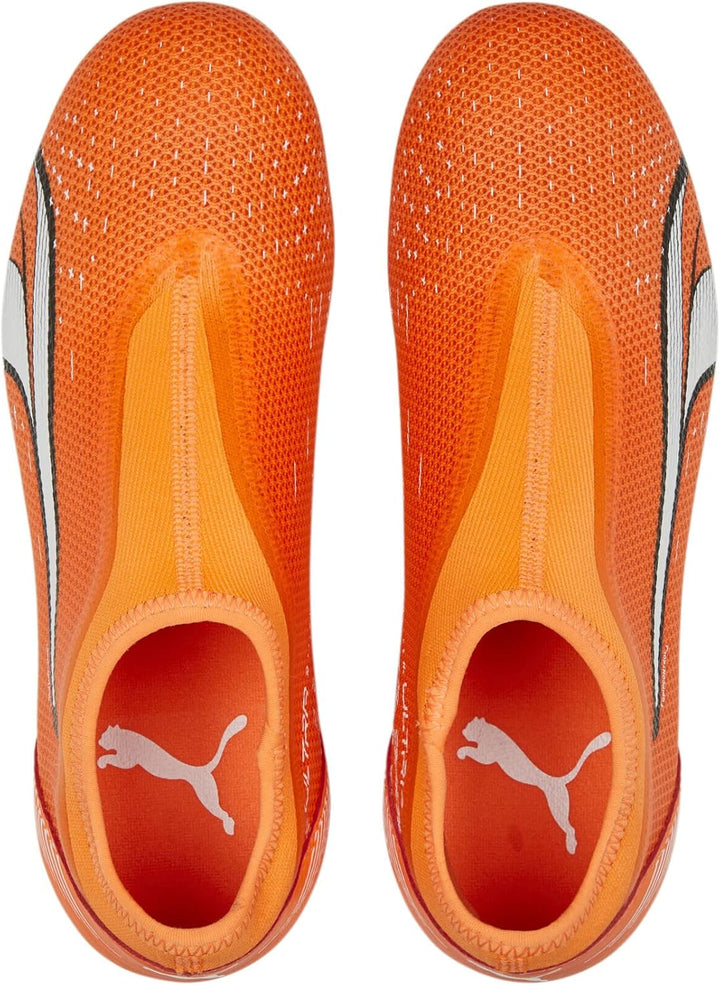 PUMA Unisex Kinder Ultra Match Ll Fg/Ag Jr Fussballschuh 28 EU Ultra Orange Puma White Blue Glimmer,