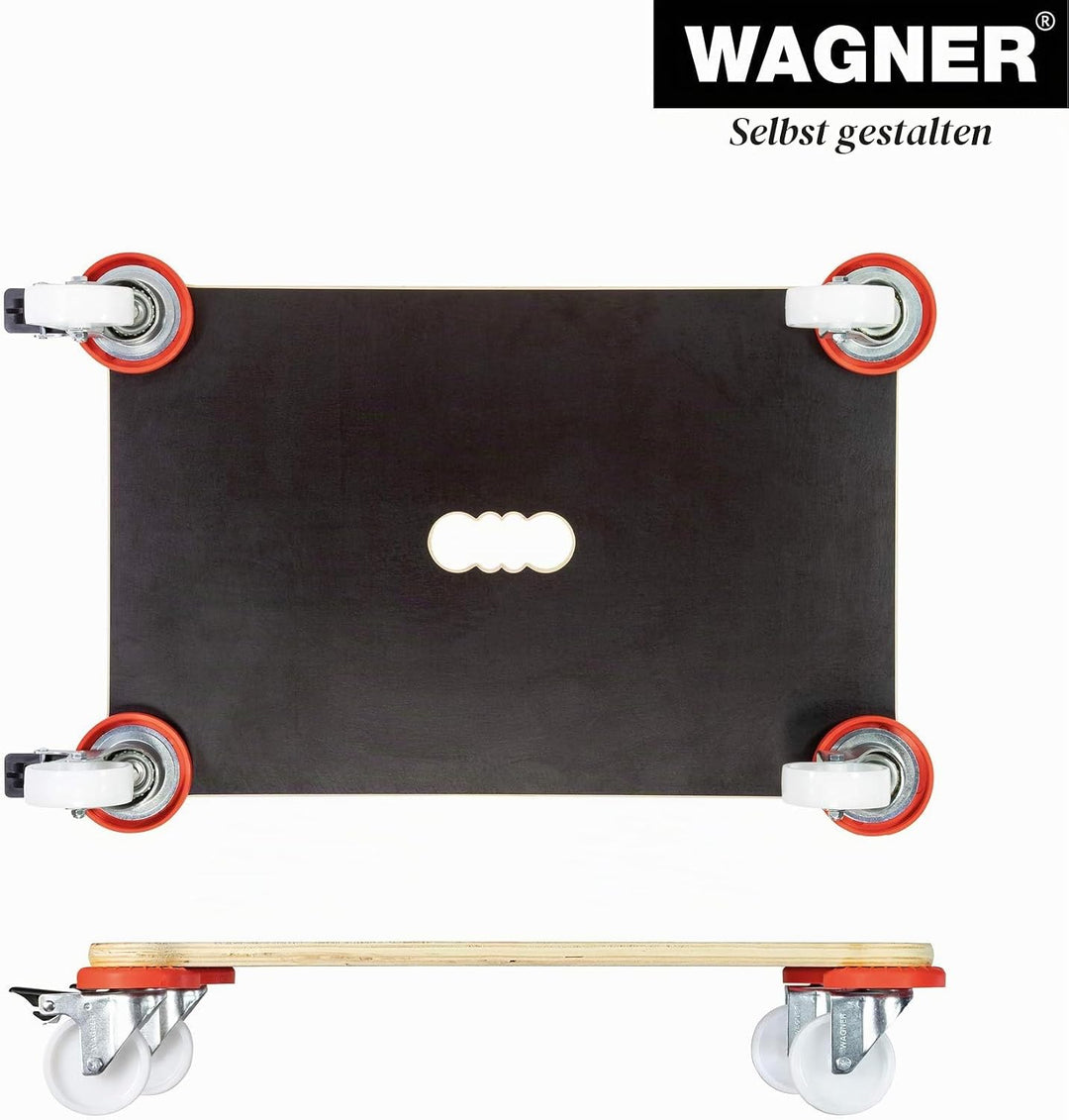 WAGNER Transportroller Transporthilfe I Schichtholz mit Grip 60 x 40 x 12,5 cm, Tragkraft 200 kg I U