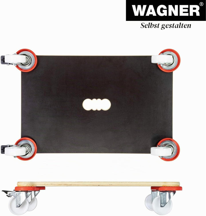 WAGNER Transportroller Transporthilfe I Schichtholz mit Grip 60 x 40 x 12,5 cm, Tragkraft 200 kg I U