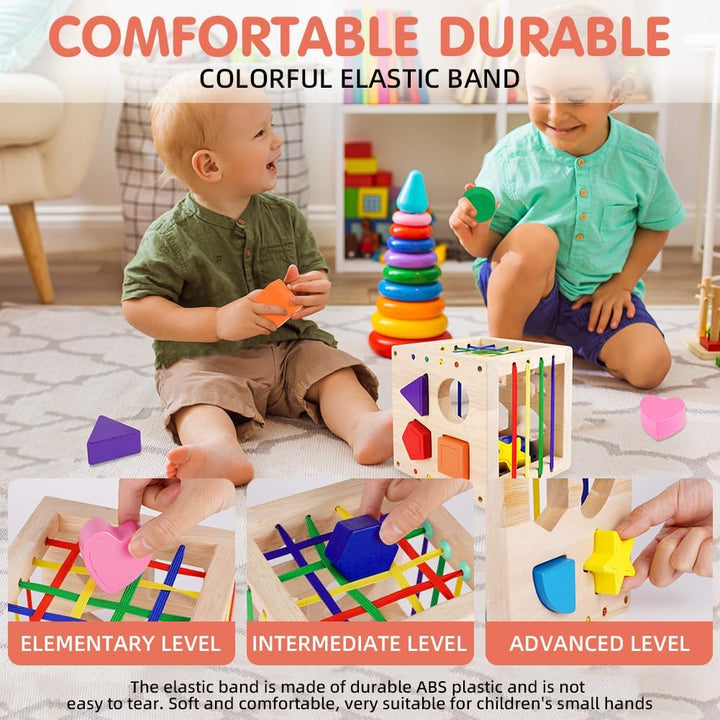 Ainiv Formsortierwürfel, Sortierspiel Montessori Steckwürfel, Baby Sensorische Spielzeug, Motorische