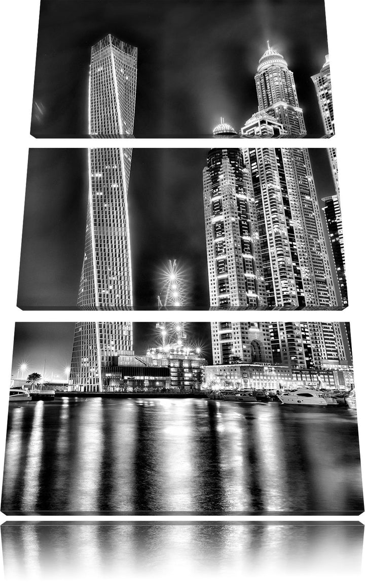 Pixxprint Dubai Burj al Arab als Leinwandbild | Grösse: 3 Teilig (120x80) | Wandbild| Kunstdruck | f