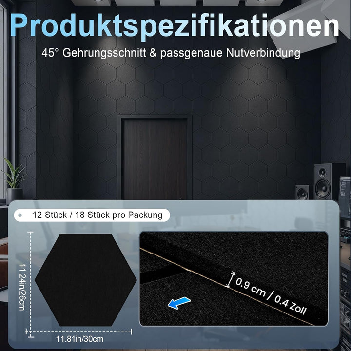 Akustikpaneele Selbstklebend für Wänd - Schallschutz Filz wandpaneele - schaumstoff akustikplatten z