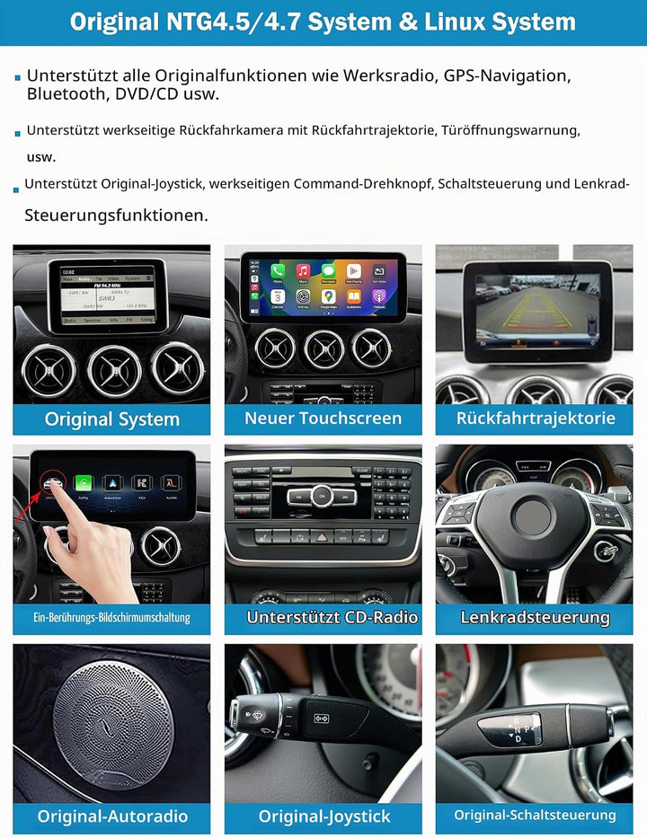 Ninetom Autoradio 12,3 Zoll Touchscreen für 2013-2015 Mercedes Benz A/B-Klasse GLA CLA W176 W246 C11