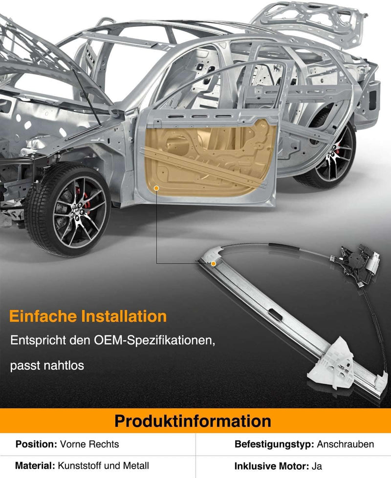 Frankberg Fensterheber Mit Motor Vorne Rechts Kompatibel mit 6 Hatchback/6 Stufenheck G-G 6 Station