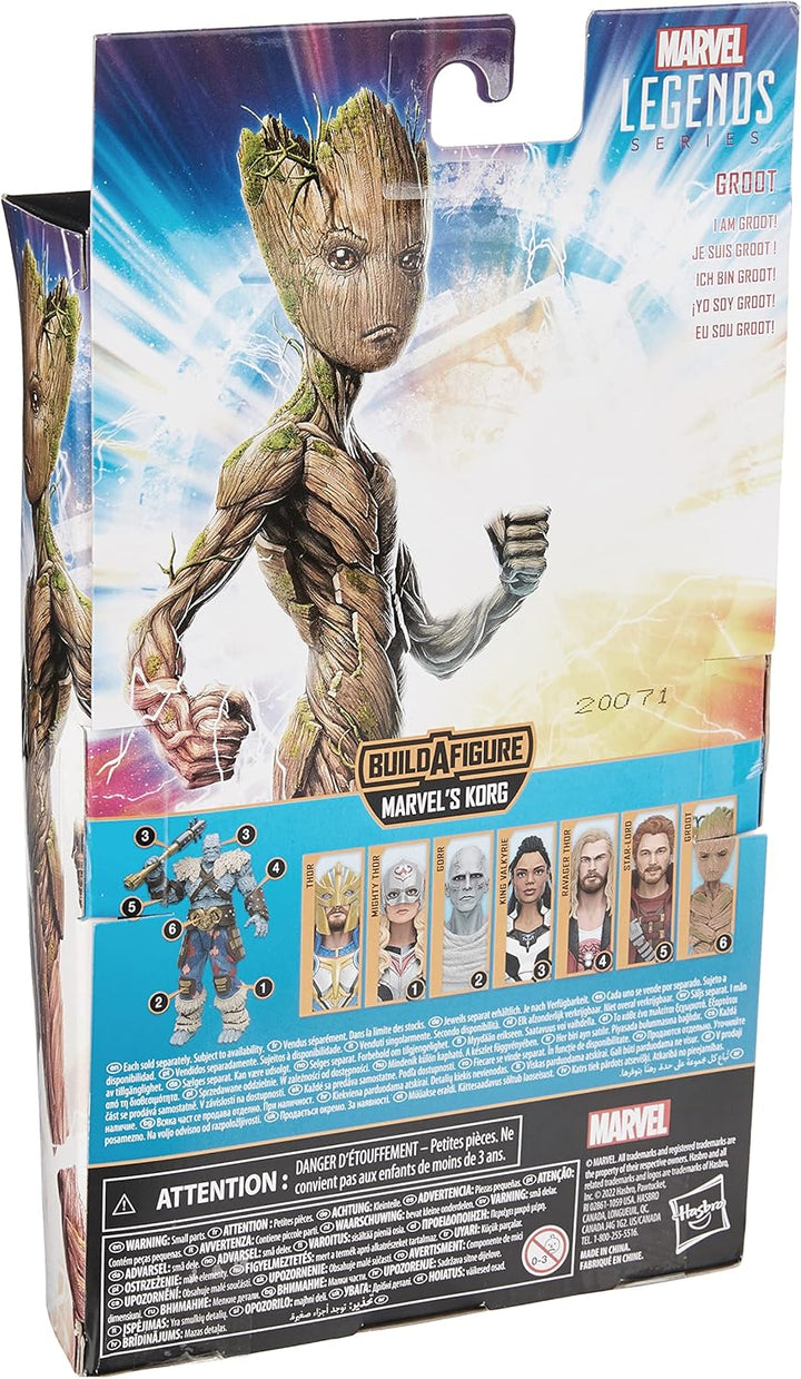 Hasbro Marvel Legends Thor: Love and Thunder 15 cm grosse Groot Action-Figur, 4 Accessoires, 1 Build