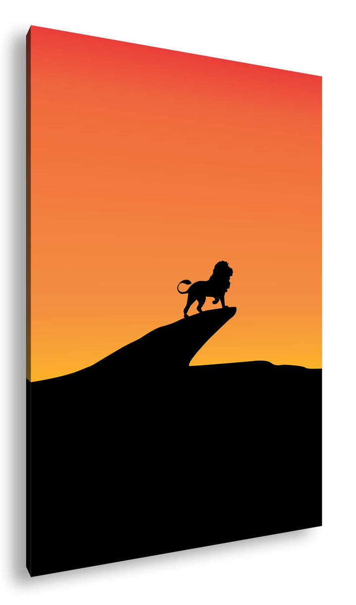 deyoli Löwe auf steinernen Felsen Format: 80x60 als Leinwandbild, Motiv fertig gerahmt auf Echtholzr