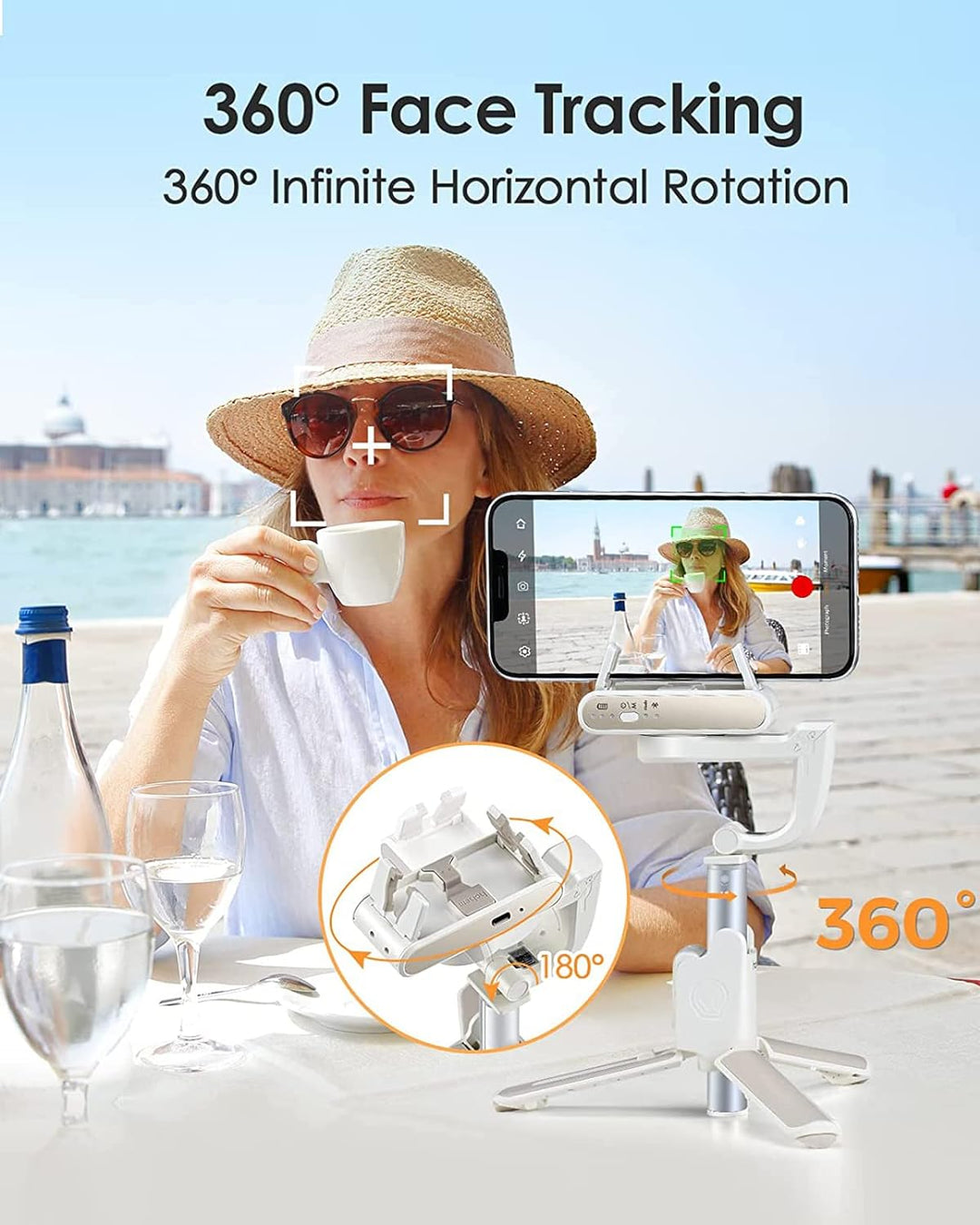 Single Achsen Smartphone Gimbal, hohem iSteady Q 4 in 1 Stabilisator mit Tripod, Selfie Stick Stativ