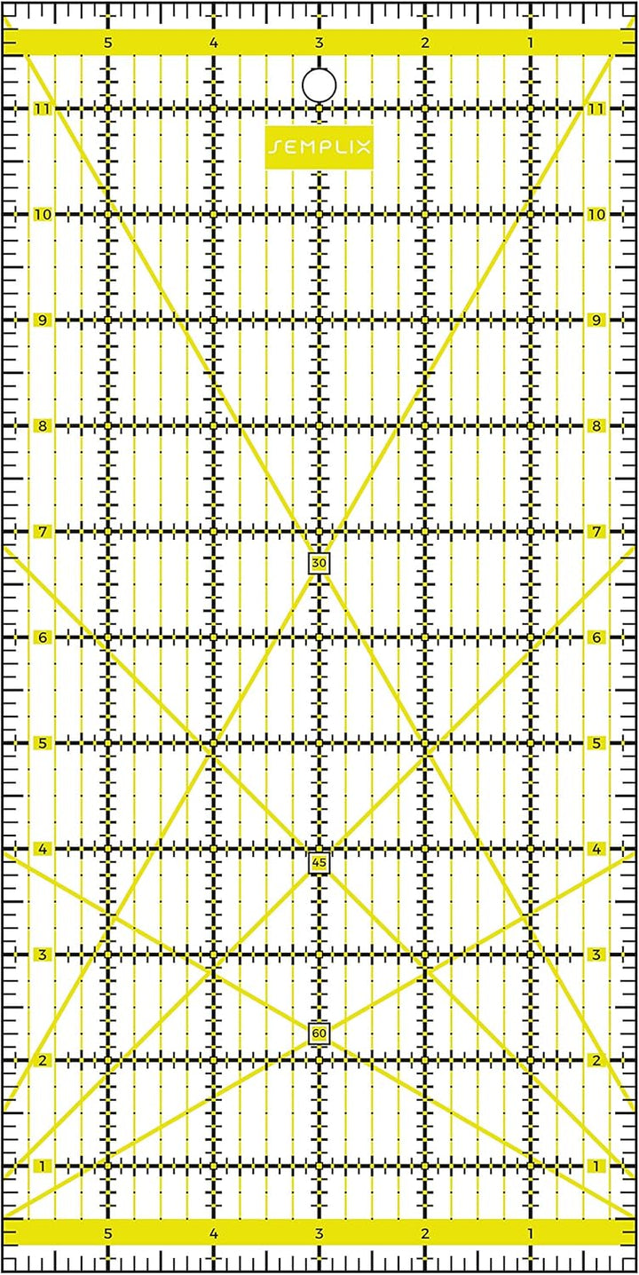 SEMPLIX Patchwork Lineal Set Inch (6x6 inch, 12x6 inch, 24x6,5 inch, 12,5x12,5 inch) (gelb)