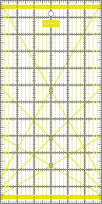 SEMPLIX Patchwork Lineal Set Inch (6x6 inch, 12x6 inch, 24x6,5 inch, 12,5x12,5 inch) (gelb)