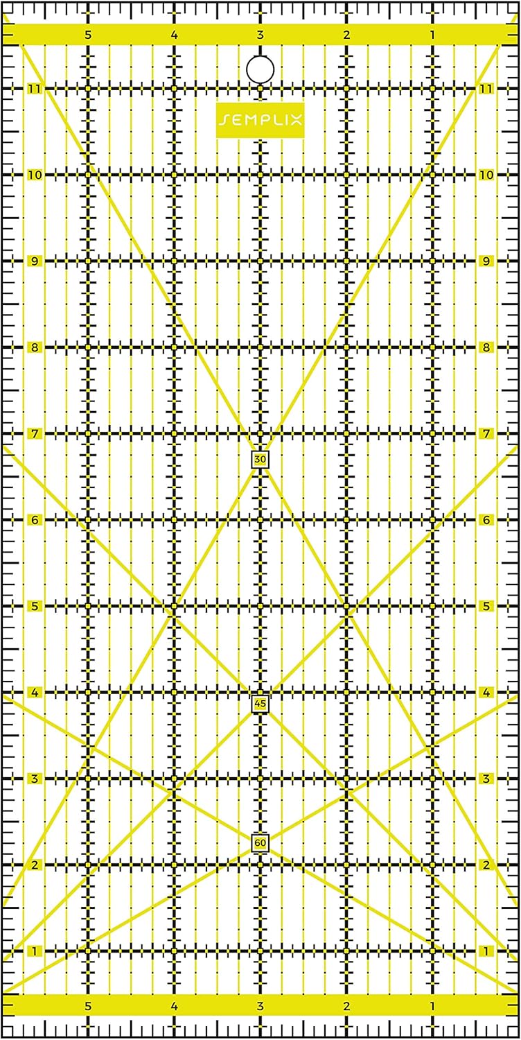 SEMPLIX Patchwork Lineal Set Inch (6x6 inch, 12x6 inch, 24x6,5 inch, 12,5x12,5 inch) (gelb)