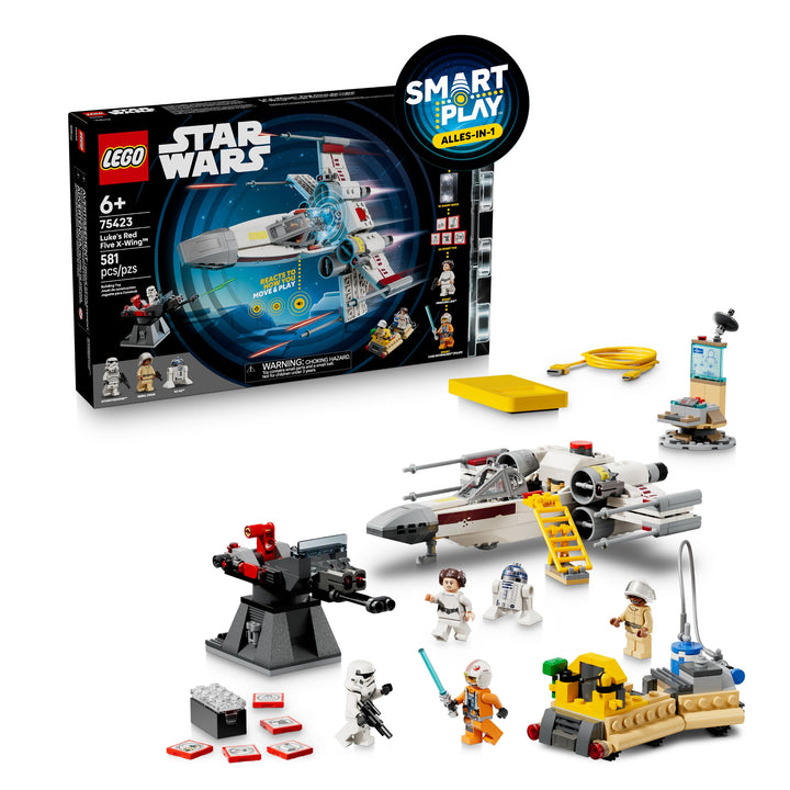 LEGO Star Wars 75423 SMART Play: Lukes Rot Fünf X-Wing - Interaktives All-in-1 Spielset mit SMART Br